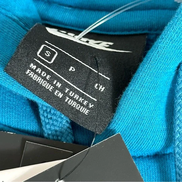 NIKE standard fit MENS SWEATSHIRT blue hooded HOODIE kangaroo pocket SMALL - Picture 5 of 13